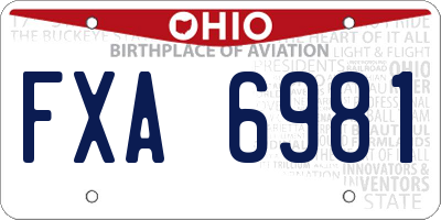 OH license plate FXA6981