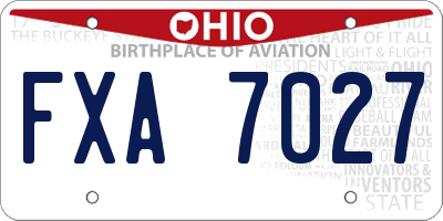 OH license plate FXA7027