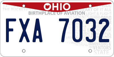 OH license plate FXA7032