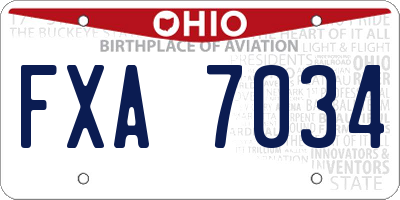 OH license plate FXA7034