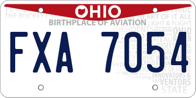 OH license plate FXA7054