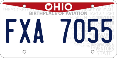 OH license plate FXA7055