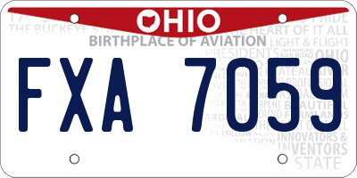 OH license plate FXA7059