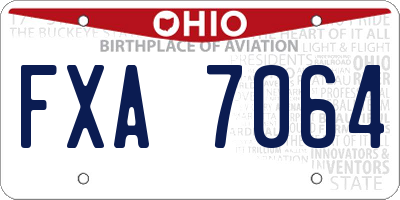 OH license plate FXA7064