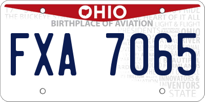 OH license plate FXA7065