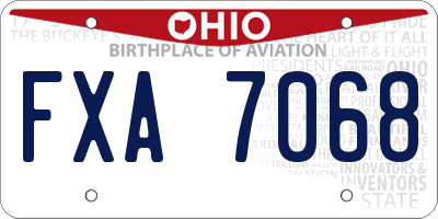 OH license plate FXA7068