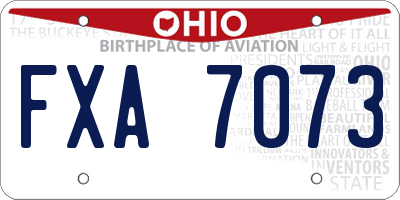 OH license plate FXA7073