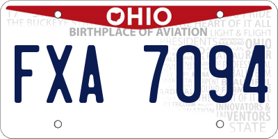 OH license plate FXA7094