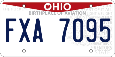 OH license plate FXA7095