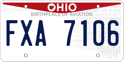 OH license plate FXA7106