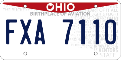OH license plate FXA7110