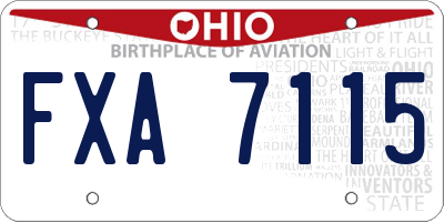 OH license plate FXA7115