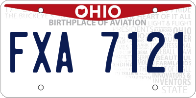 OH license plate FXA7121
