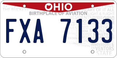 OH license plate FXA7133
