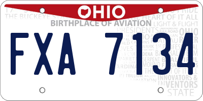 OH license plate FXA7134