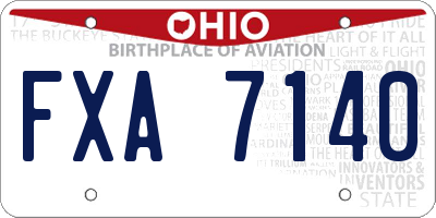 OH license plate FXA7140