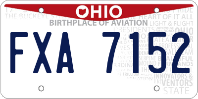 OH license plate FXA7152