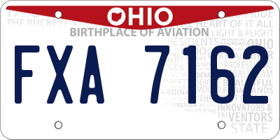 OH license plate FXA7162
