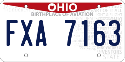 OH license plate FXA7163