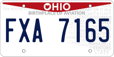 OH license plate FXA7165