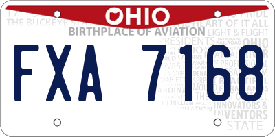 OH license plate FXA7168
