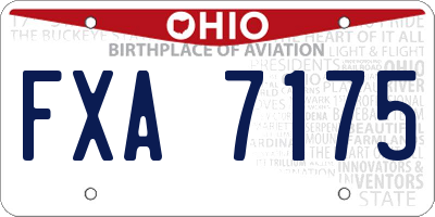 OH license plate FXA7175
