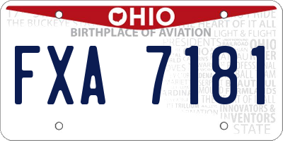 OH license plate FXA7181