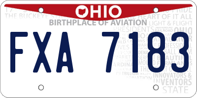 OH license plate FXA7183