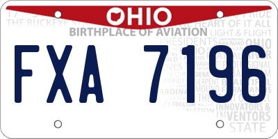 OH license plate FXA7196
