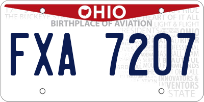 OH license plate FXA7207
