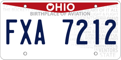 OH license plate FXA7212