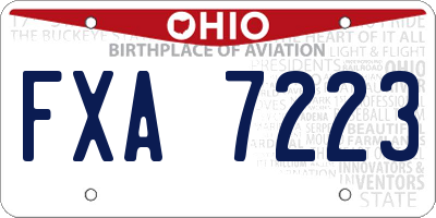 OH license plate FXA7223