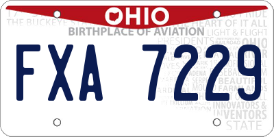 OH license plate FXA7229