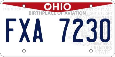 OH license plate FXA7230