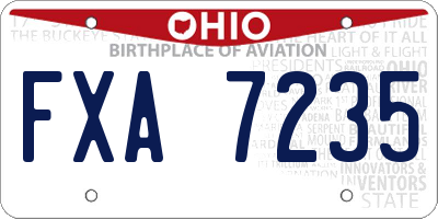 OH license plate FXA7235