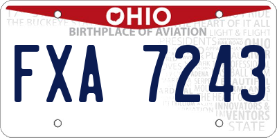 OH license plate FXA7243