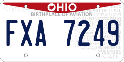 OH license plate FXA7249