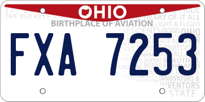 OH license plate FXA7253