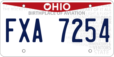 OH license plate FXA7254