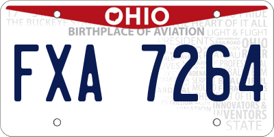 OH license plate FXA7264
