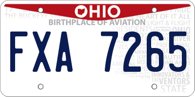 OH license plate FXA7265