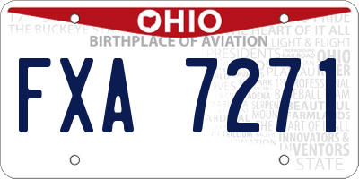 OH license plate FXA7271