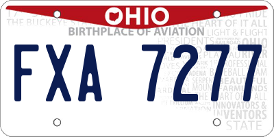 OH license plate FXA7277