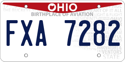 OH license plate FXA7282