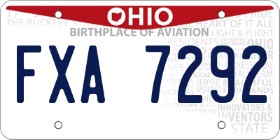 OH license plate FXA7292