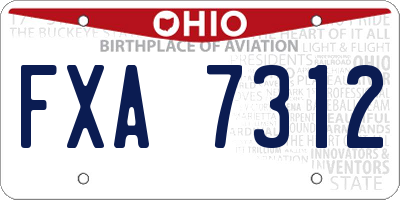 OH license plate FXA7312