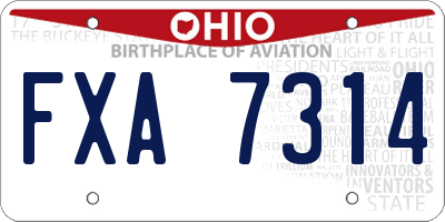 OH license plate FXA7314
