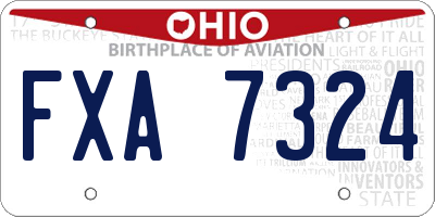 OH license plate FXA7324