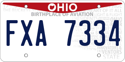 OH license plate FXA7334