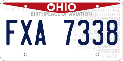 OH license plate FXA7338